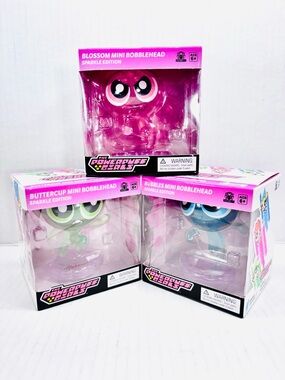 CultureFly Powerpuff Girls (Blossom, Buttercup,Bubbles) SPARKLE EDITION 2.5"